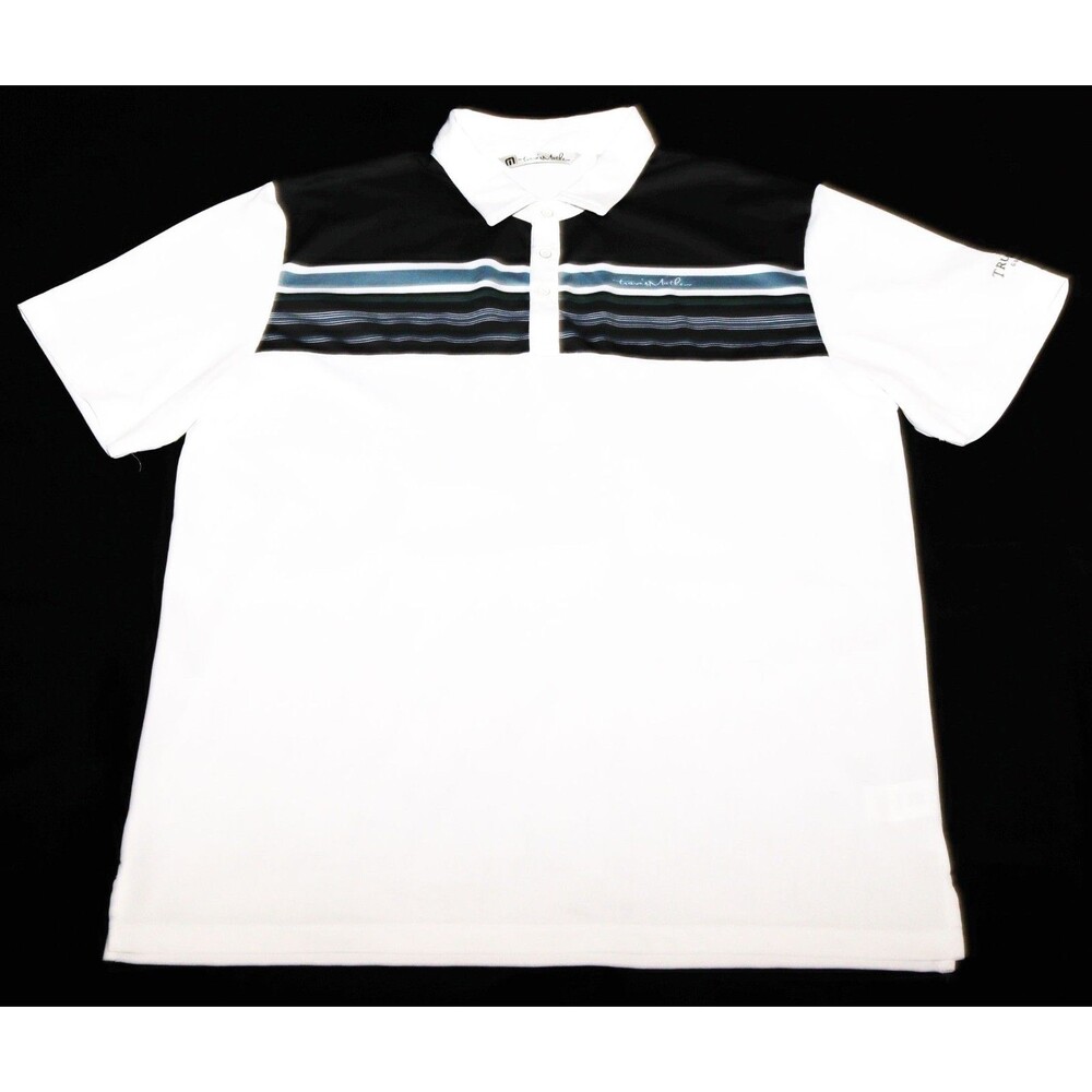 Travis Mathew Men's Short Sleeve Striped Golf Polo Shirt Size 2XL
